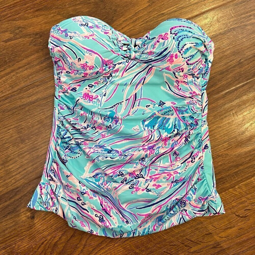 Lilly Pulitzer Lulo Tankini Top in “Bayside Blue Under the Moon” - Picture 2 of 6